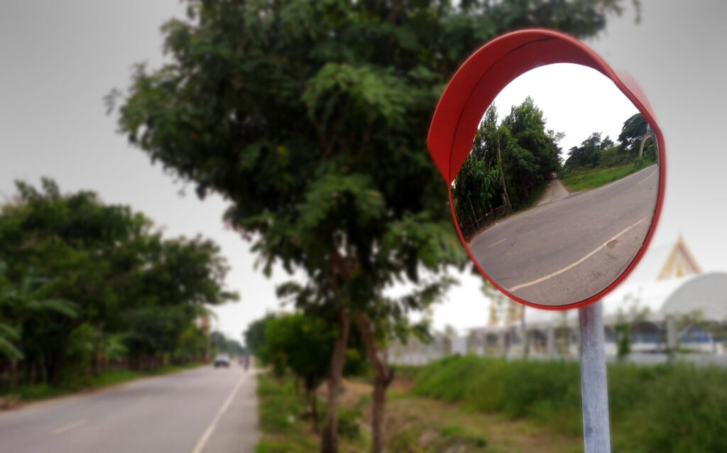 Unbreakable mirror on road